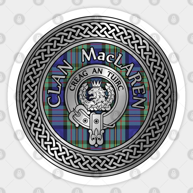 Clan MacLaren Crest & Tartan Knot Sticker by Taylor'd Designs